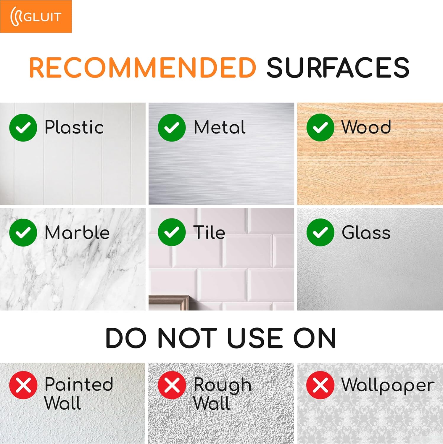 GLUIT Adhesive Wall Hooks for Hanging Heavy Duty 22 lbs Hooks for Walls No Drill. Towel Sticky Clear Hook. Waterproof. Home. Bathroom. Kitchen. Office. and Outdoor 12 Pack - Image 4